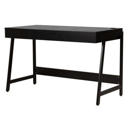 Biurko z szufladą Tulio 124 cm czarne industrialne
