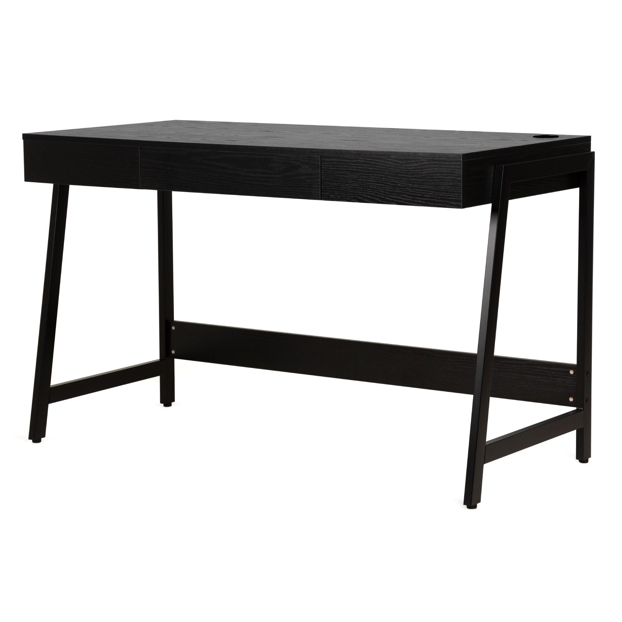 Biurko z szufladą Tulio 124 cm czarne industrialne
