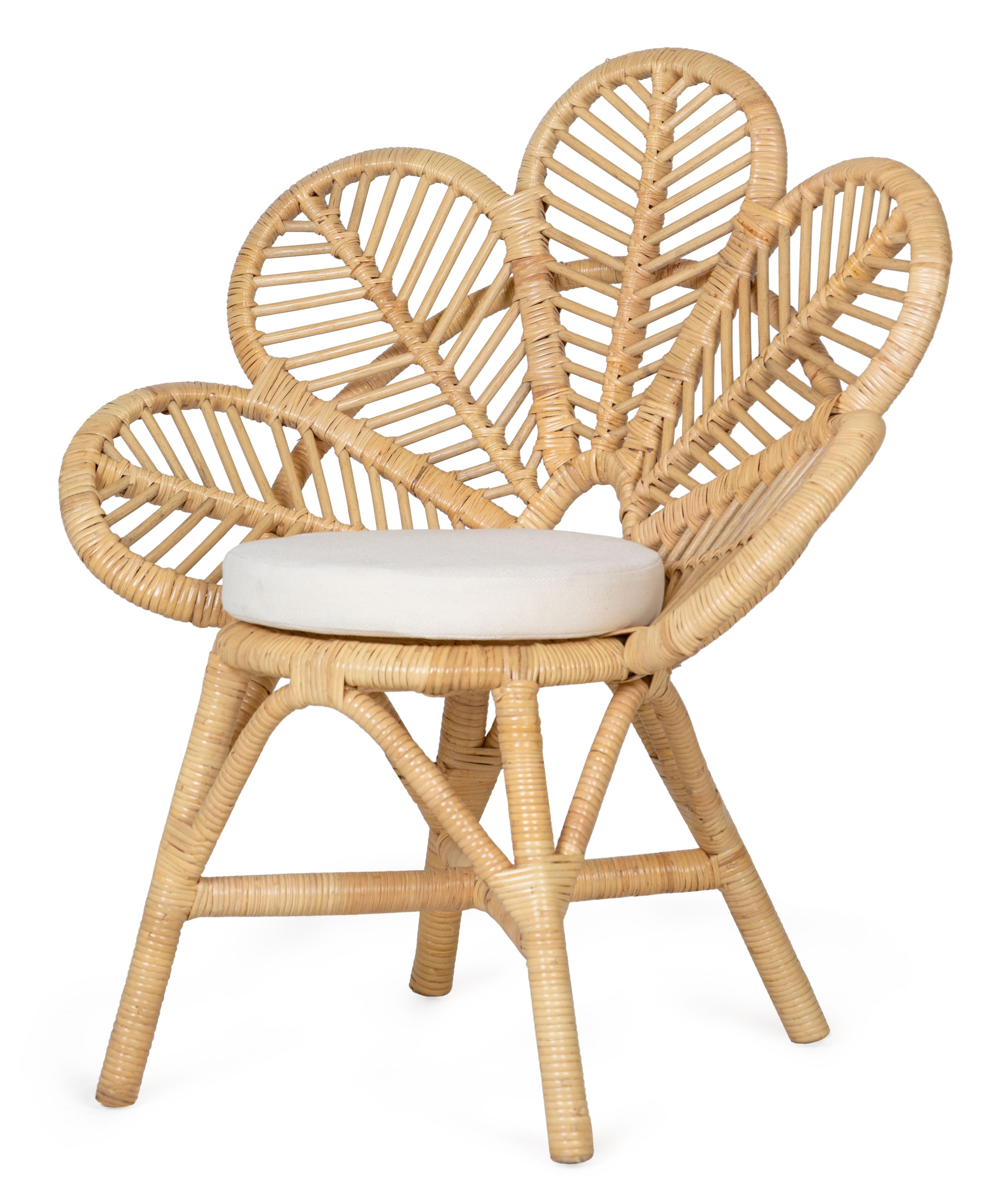 Fotel stokrotka Daisy Mini z poduszką rattan naturalny handmade boho