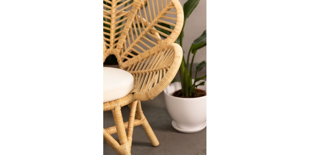 Fotel stokrotka Daisy Mini z poduszką rattan naturalny handmade boho