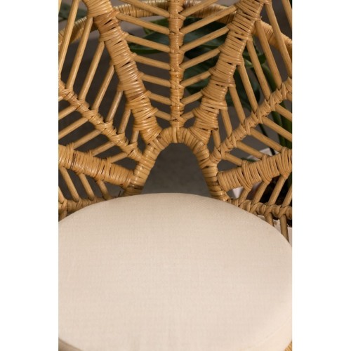 Fotel stokrotka Daisy Mini z poduszką rattan naturalny handmade boho