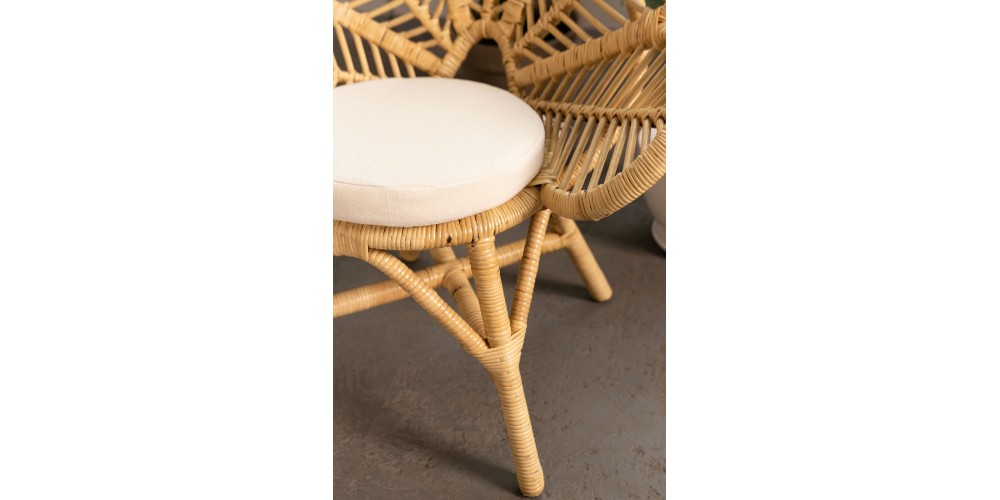 Fotel stokrotka Daisy Mini z poduszką rattan naturalny handmade boho