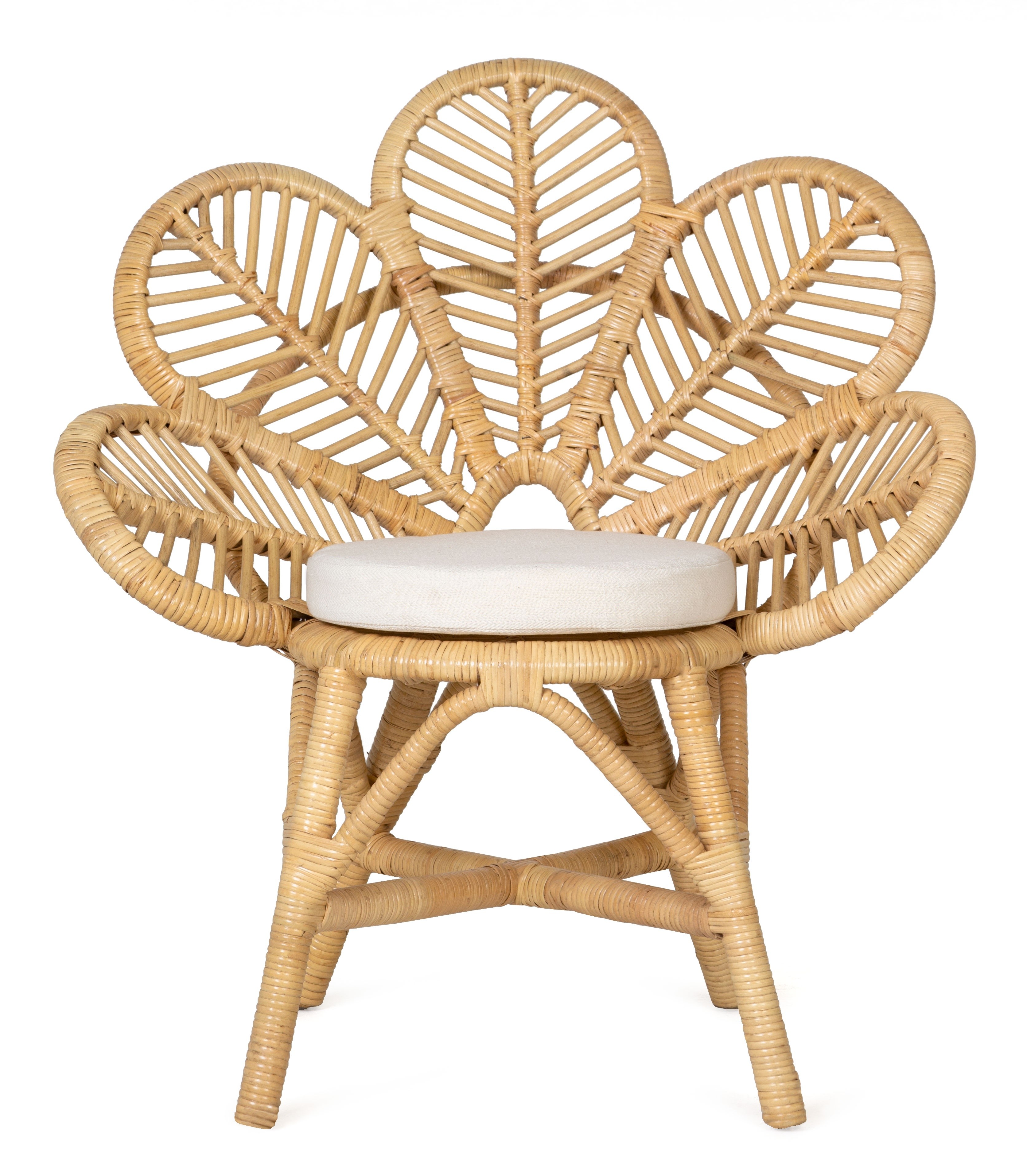 Fotel stokrotka Daisy Mini z poduszką rattan naturalny handmade boho