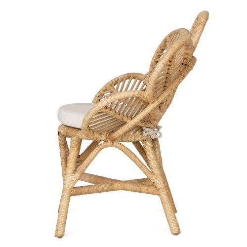 Fotel stokrotka Daisy Mini z poduszką rattan naturalny handmade boho