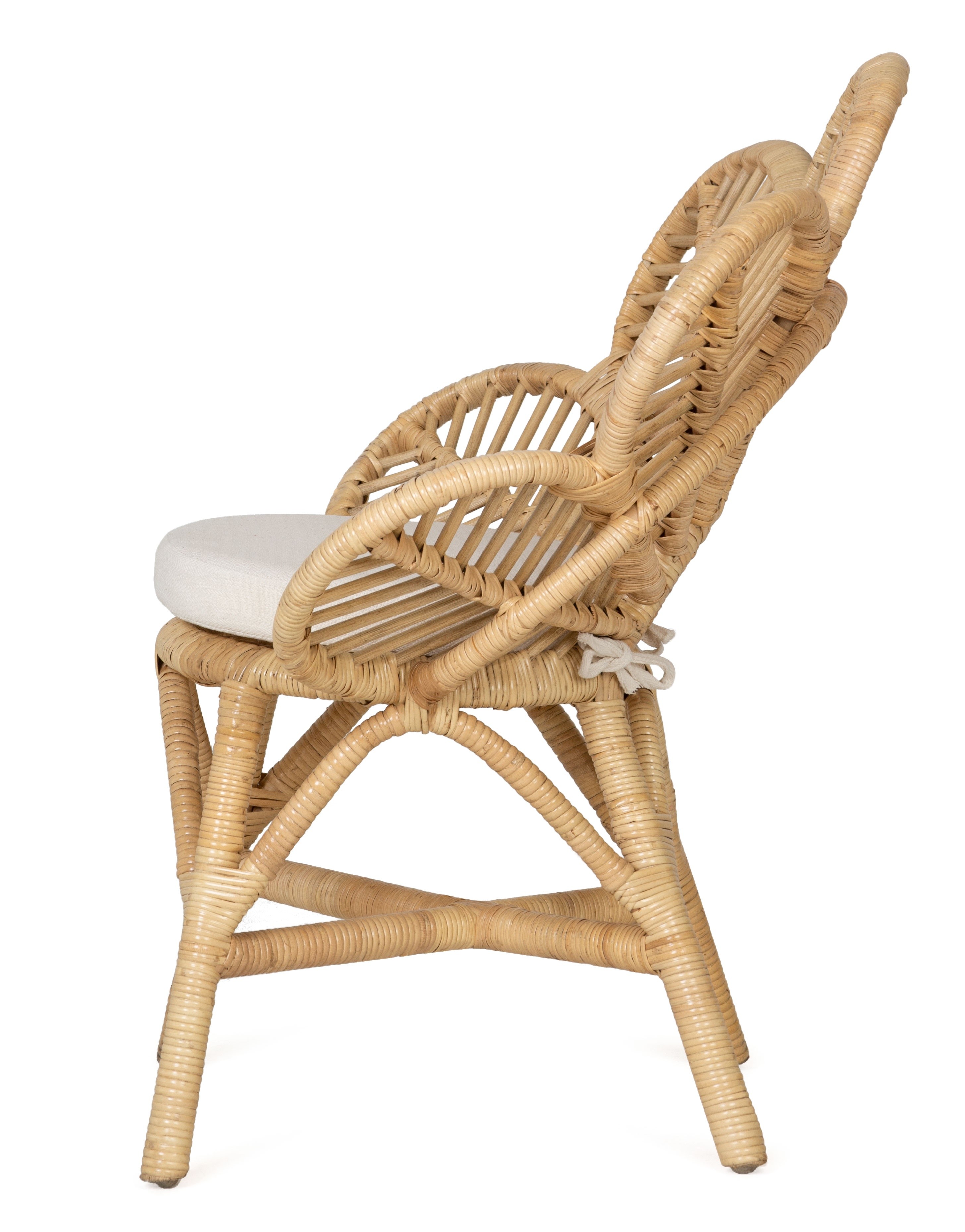 Fotel stokrotka Daisy Mini z poduszką rattan naturalny handmade boho
