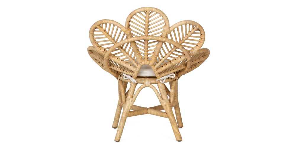 Fotel stokrotka Daisy Mini z poduszką rattan naturalny handmade boho