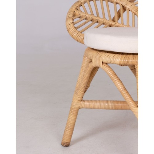 Fotel stokrotka Daisy Mini z poduszką rattan naturalny handmade boho