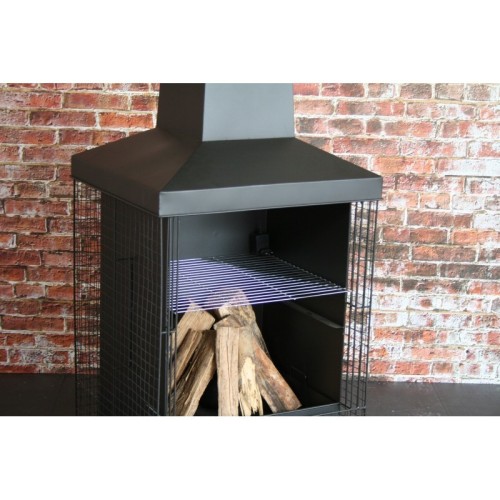 Kominek ogrodowy Topia 63x55x173 cm metalowy czarny