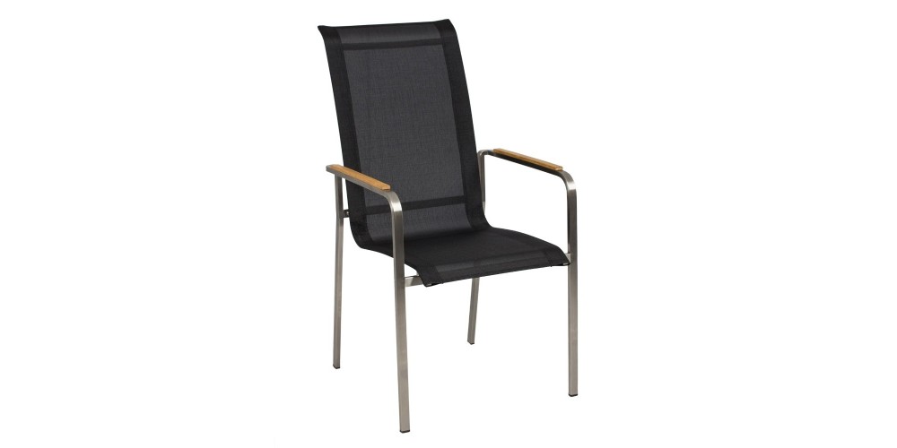 Fotel na taras Ozzy 105 cm czarny Textilene teczyna