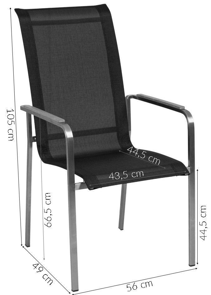 Fotel na taras Ozzy 105 cm czarny Textilene teczyna