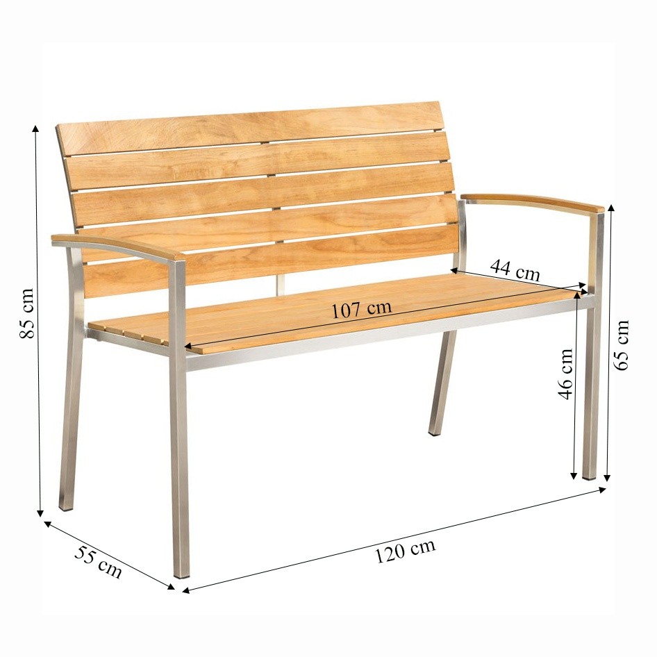 Ławka dwuosobowa do ogrodu Roy 120 cm