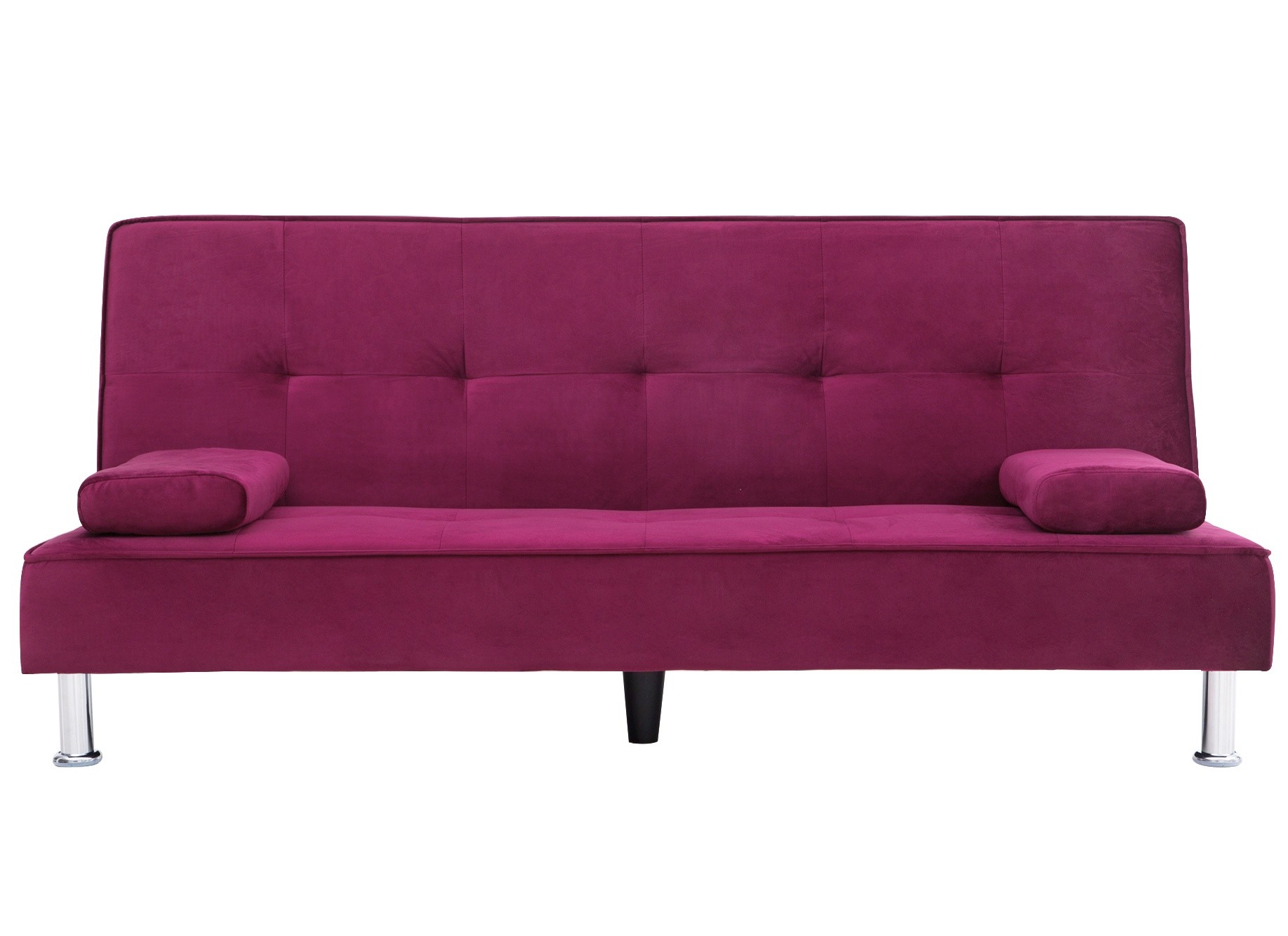 Sofa trzyosobowa z funkcją spania Divi fioletowo-różowa welur