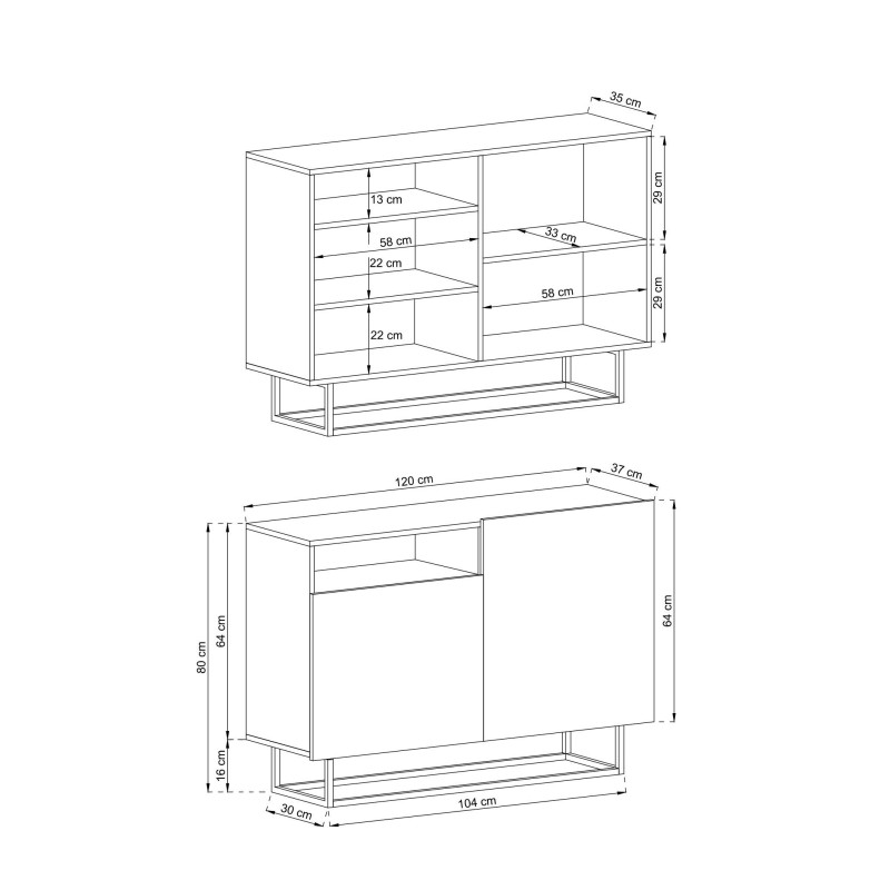 Komoda do salonu Moyo 120 cm biała mat