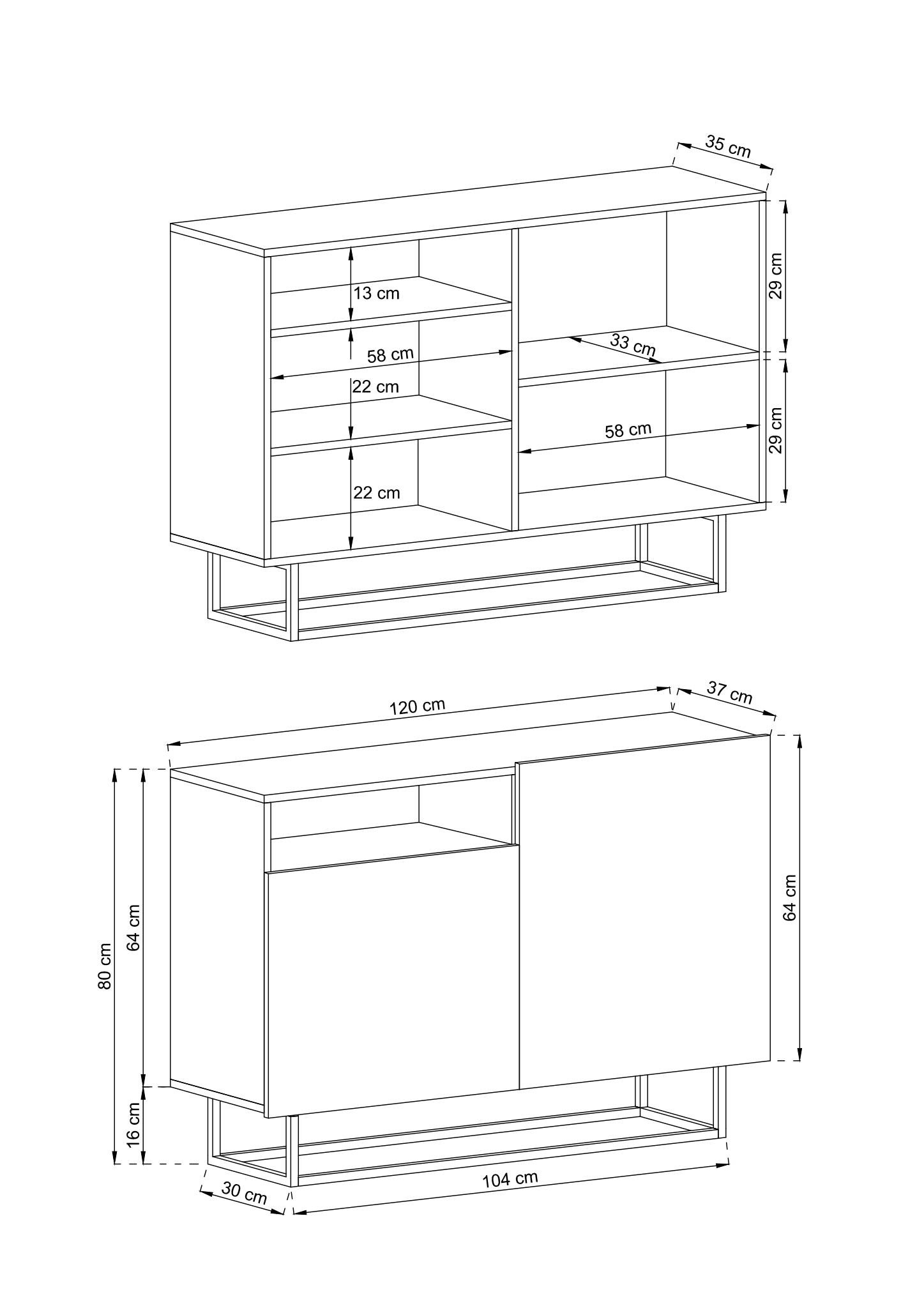Komoda do salonu Moyo 120 cm biała mat