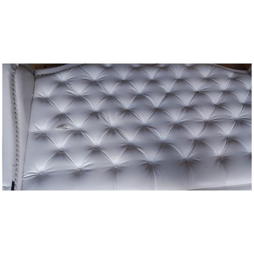 Łóżko tapicerowane Glam 160x200 białe OUTLET 061