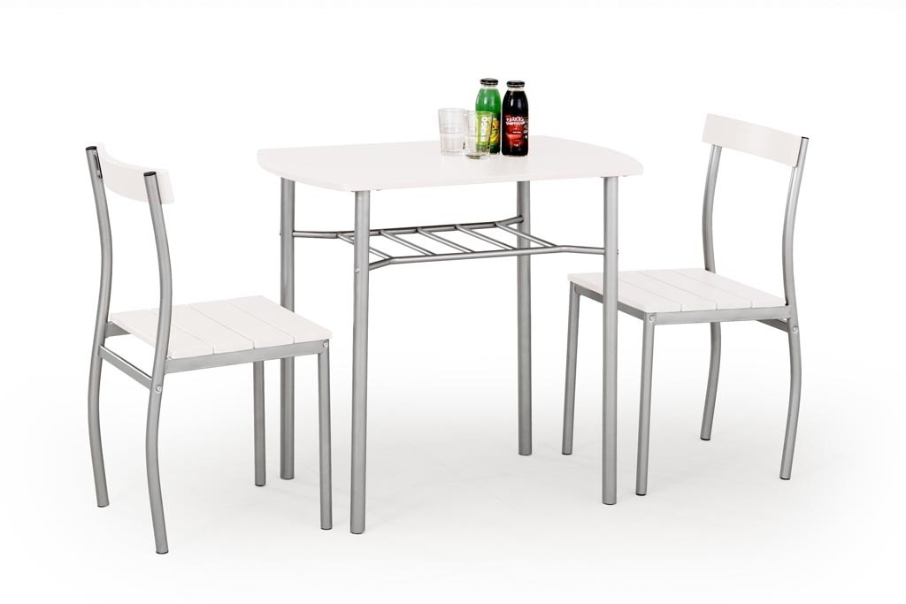 Stół do jadalni Lance + 2 krzesła biały OUTLET 022