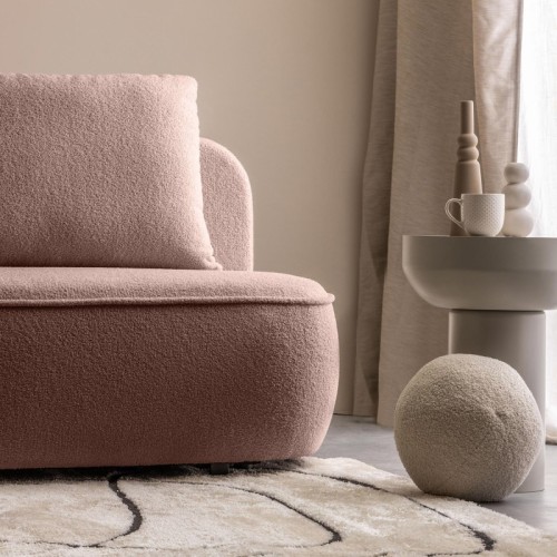 Sofa z funkcją spania i pojemnikiem Bella różowa, boucle