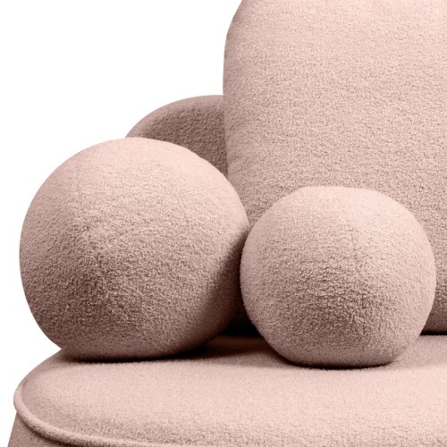 Sofa z funkcją spania i pojemnikiem Bella różowa, boucle