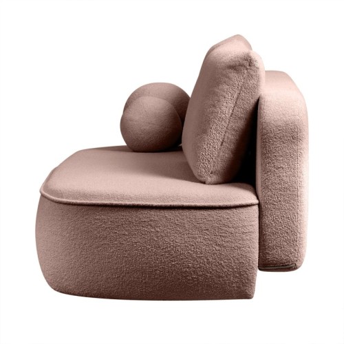 Sofa z funkcją spania i pojemnikiem Bella różowa, boucle
