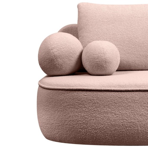 Sofa z funkcją spania i pojemnikiem Bella różowa, boucle