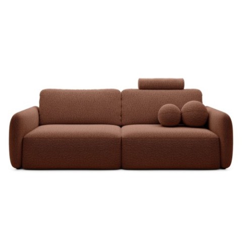 Sofa rozkładana Botse Lux z pojemnikiem, miedziana, boucle