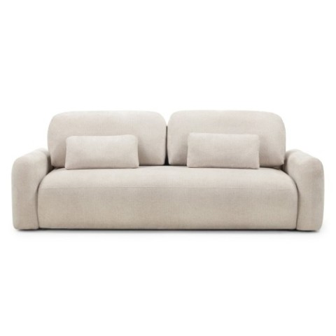 Sofa z funkcją i pojemnikiem Hoschi beżowy melanż, obła