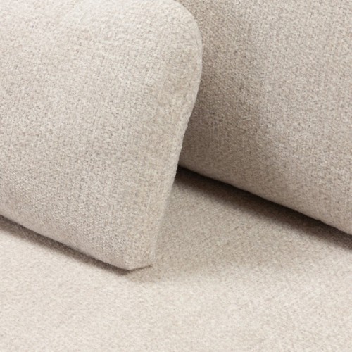 Sofa z funkcją spania i pojemnikiem Hoschi, jasnobeżowa, obłe kształty