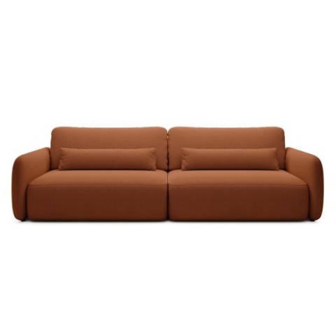 Sofa rozkładana Mossa Big 2 pojemniki obły kształt miedziana
