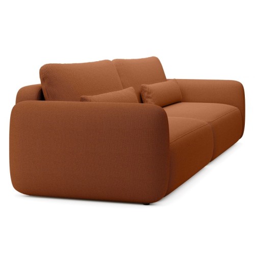 Sofa rozkładana Mossa Big z 2 pojemnikami, obłe kształty, miedziana