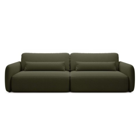 Sofa rozkładana Mossa Big z 2 pojemnikami obła ciemna zieleń