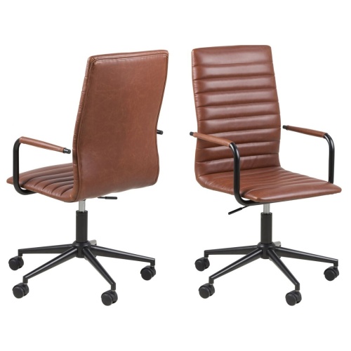 Fotel biurowy obrotowy Winslow brązowy