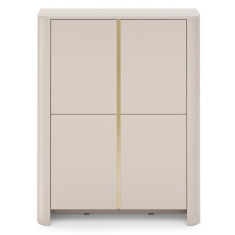 Komoda czterodrzwiowa Bari 103 cm zaokrąglona, cashmere gold