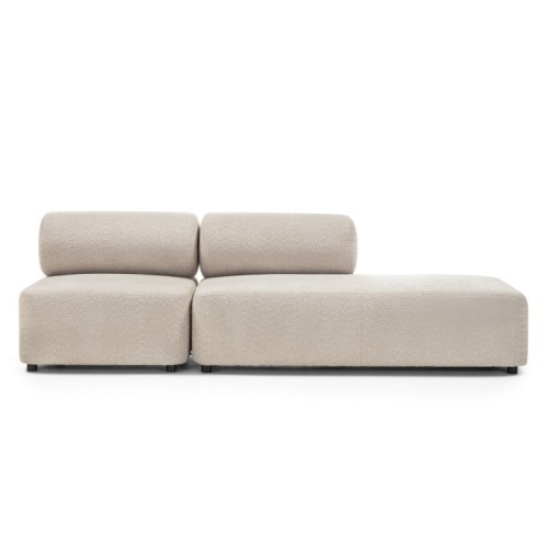 Sofa modułowa Moso, beżowa, prawostronna, zaokrąglona