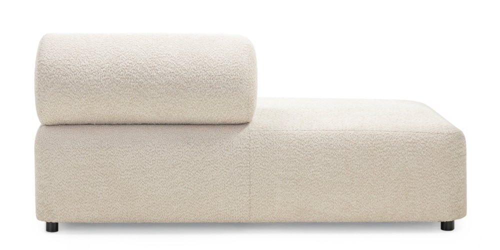 Otomana modułowa Moso, lewostronna, beżowa, zaokrąglona