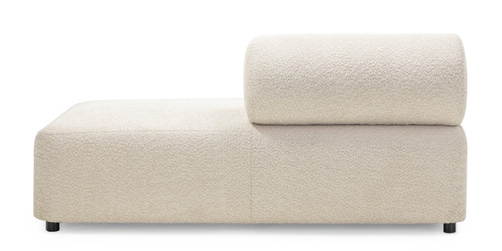 Otomana modułowa Moso, prawostronna, beżowa, zaokrąglona