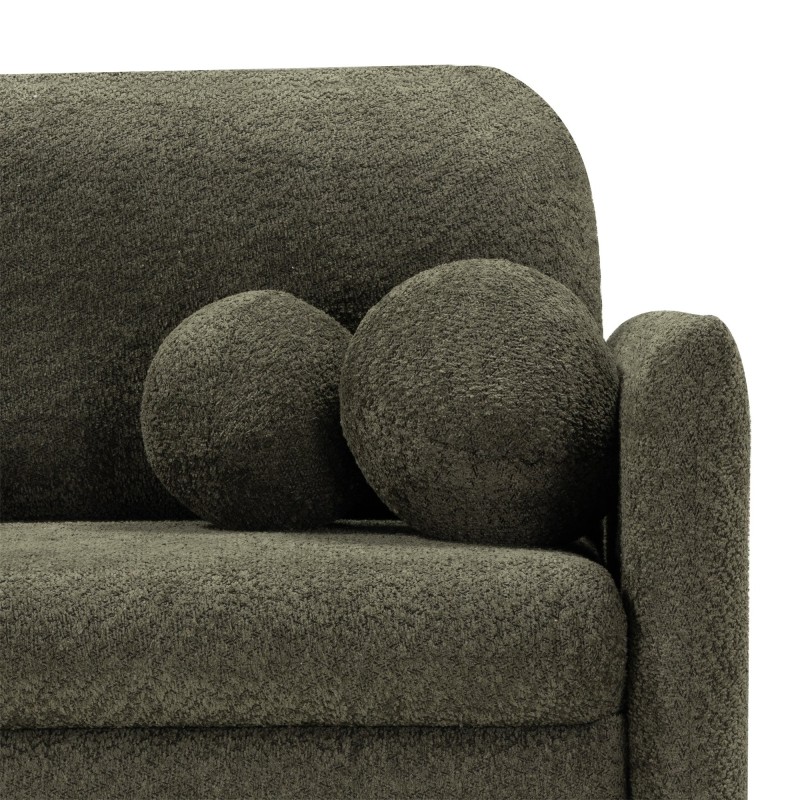 Sofa z funkcją spania i pojemnikiem Nest, zielona