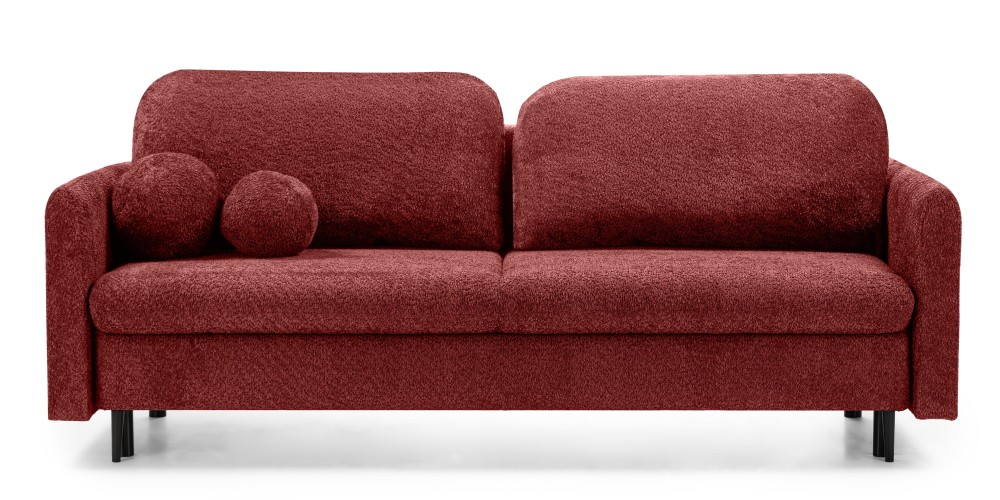 Sofa z funkcją spania i pojemnikiem Nest, bordowa