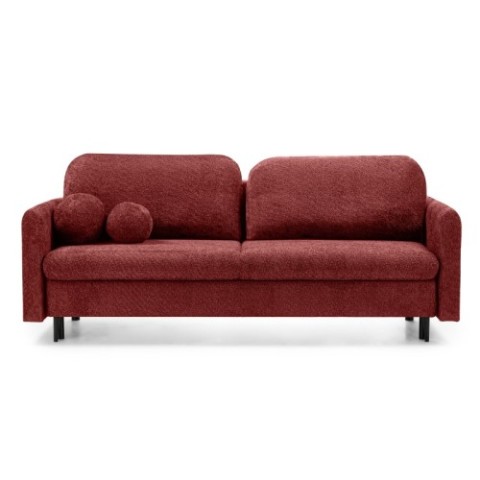 Sofa z funkcją spania i pojemnikiem Nest, bordowa
