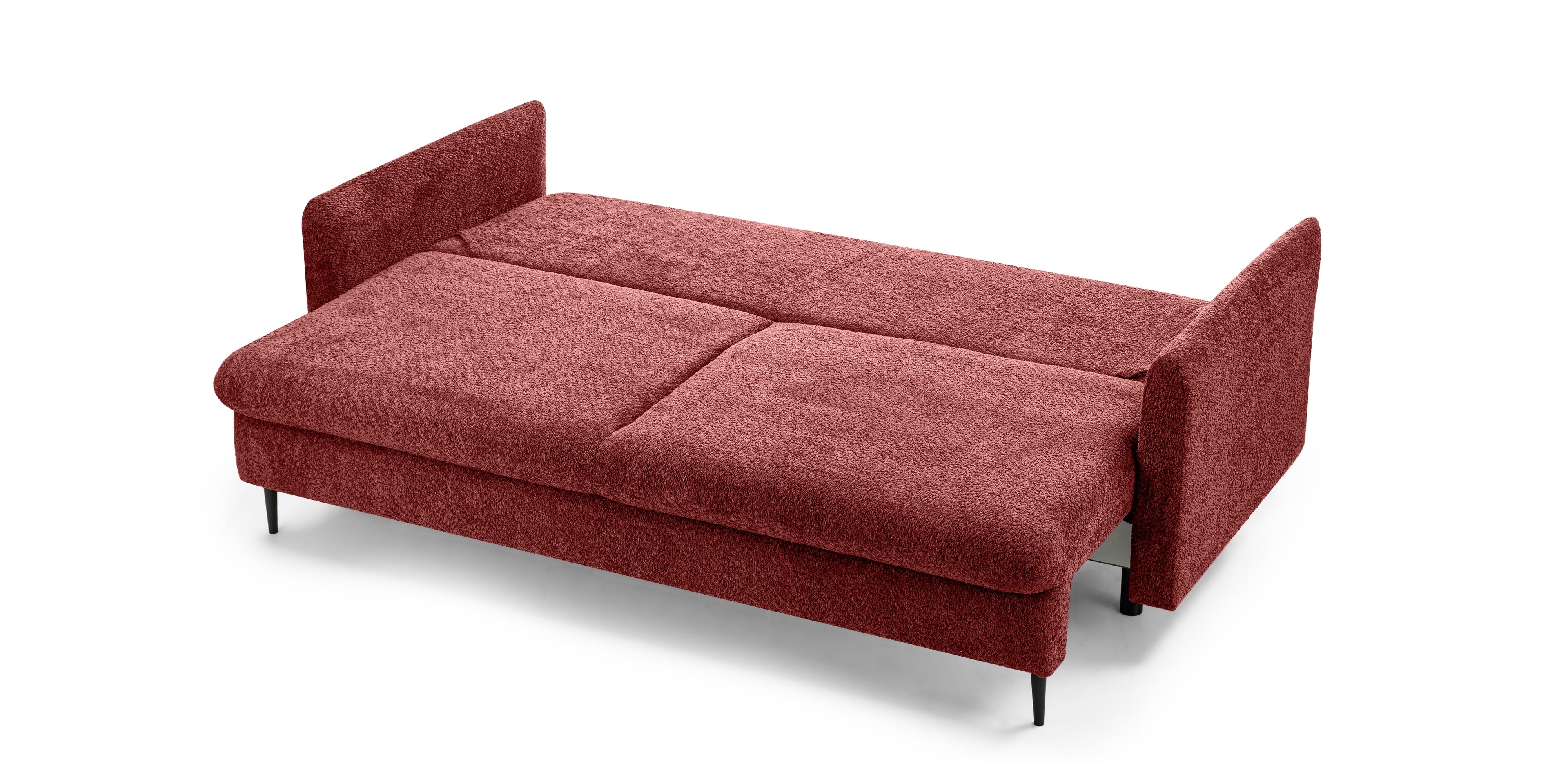 Sofa z funkcją spania i pojemnikiem Nest, bordowa