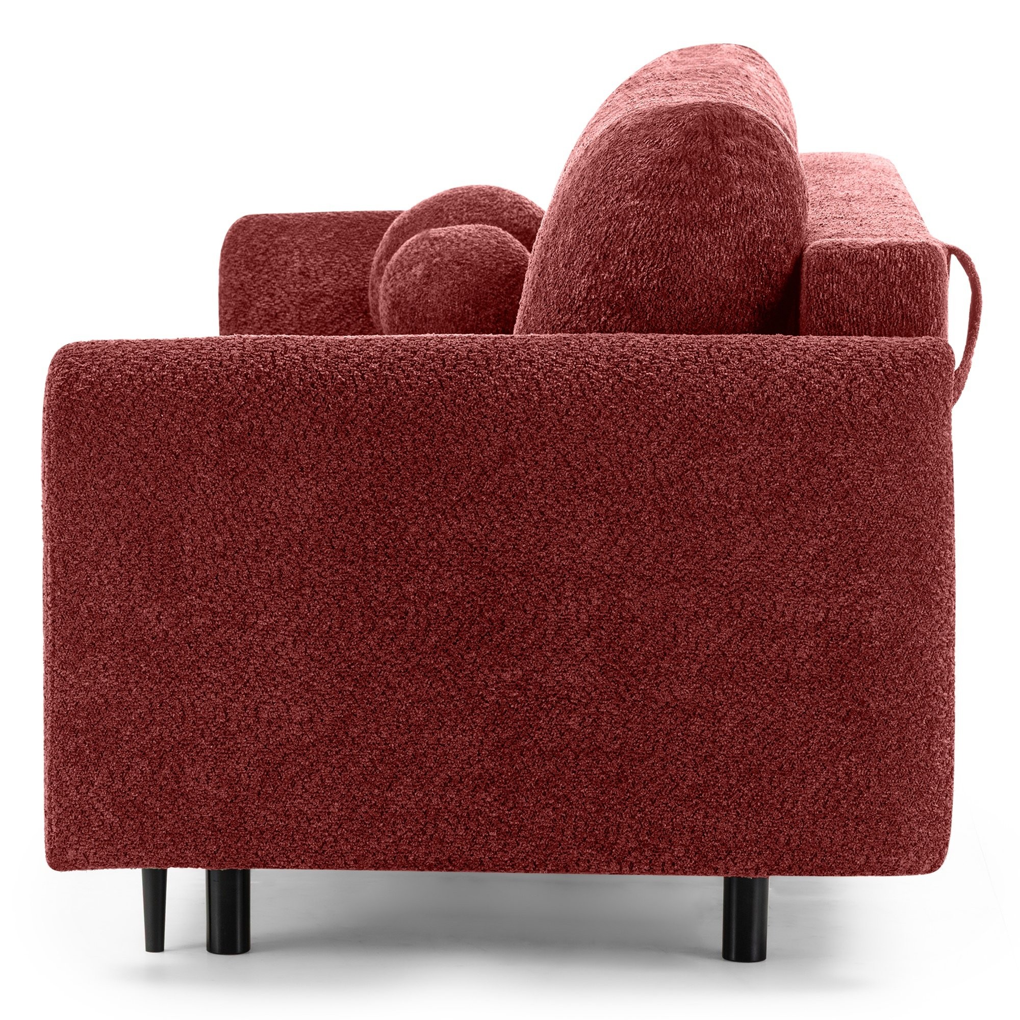 Sofa z funkcją spania i pojemnikiem Nest, bordowa