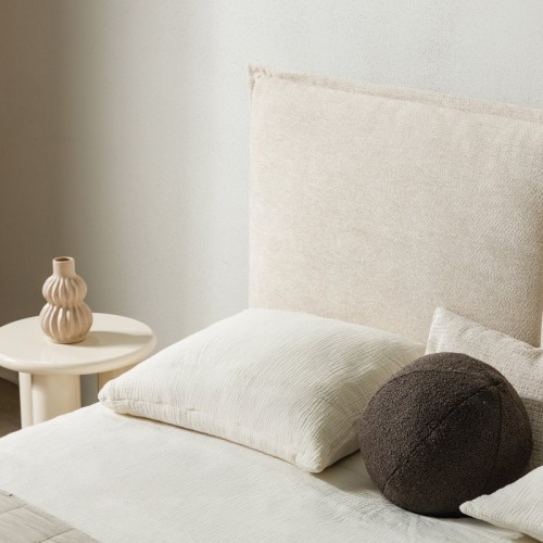 Łóżko tapicerowane Willow 180x200 ze stelażem, jasnobeżowe