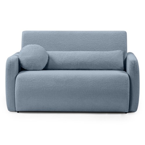 Sofa z funkcją spania i pojemnikiem Diosa, niebieska, boucle