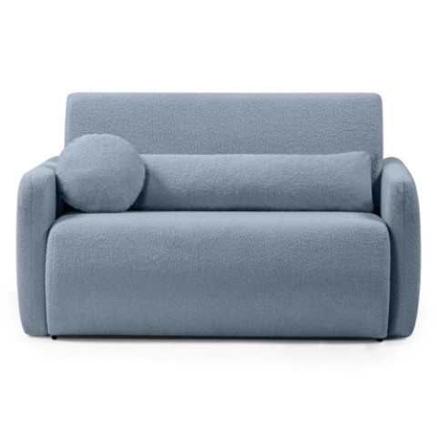 Dwuosobowa sofa rozkładana z pojemnikiem Diosa, niebieska, boucle