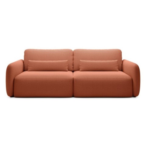 Sofa rozkładana Mossa, pojemnik, obły kształt, miedziana