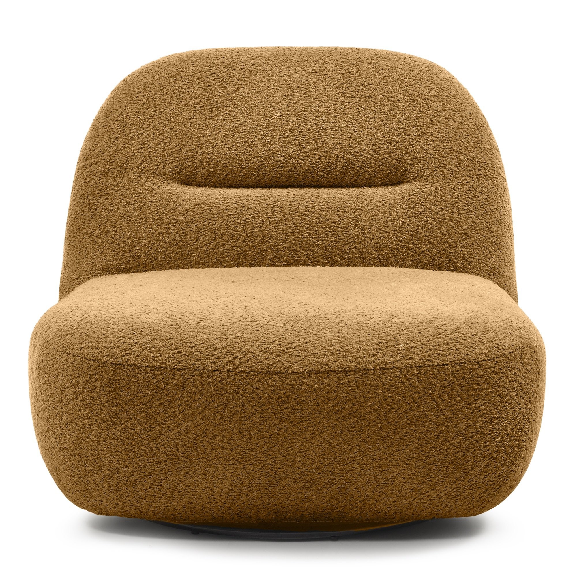 Fotel obrotowy Bonita musztardowy, boucle