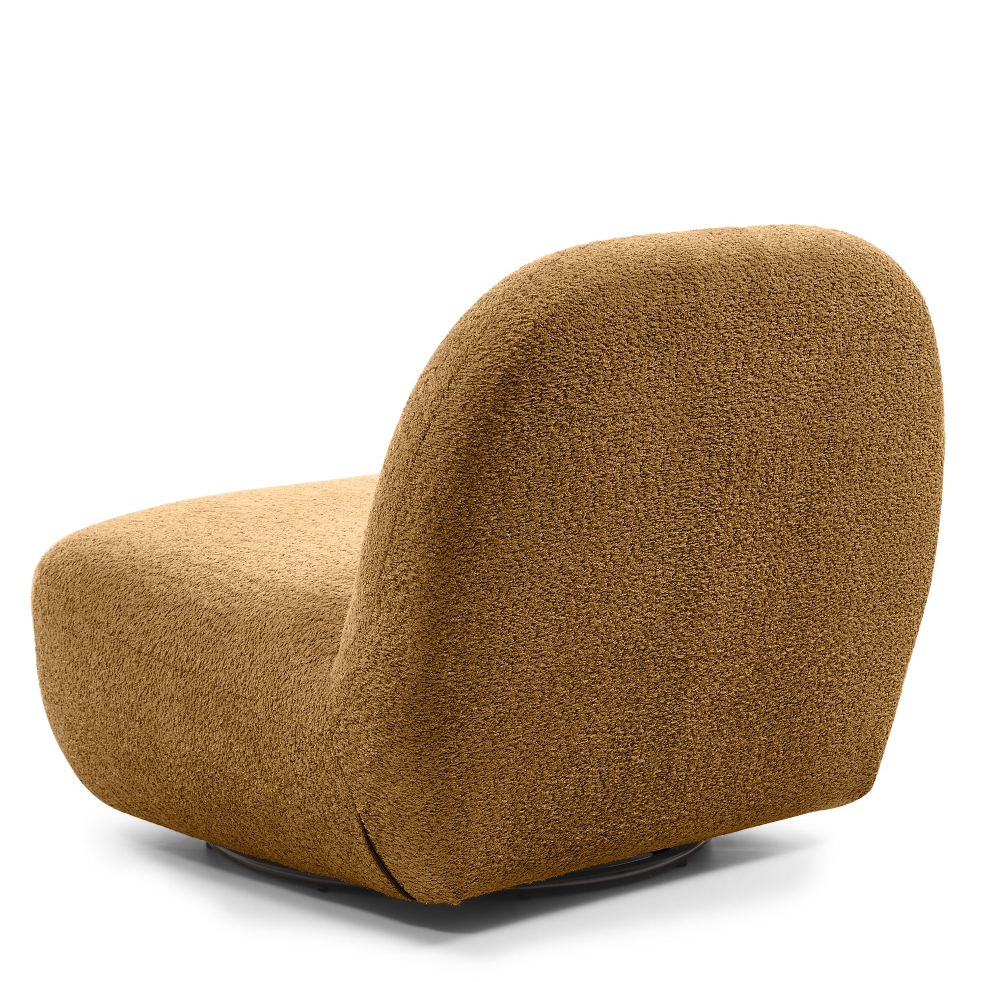 Fotel obrotowy Bonita musztardowy, boucle