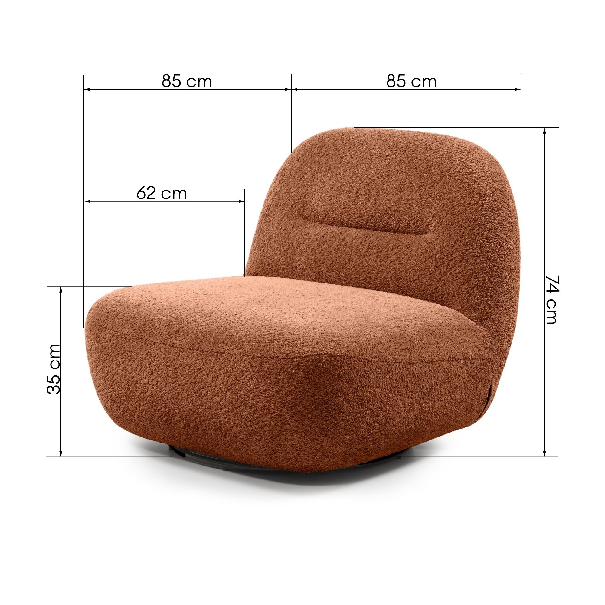 Fotel obrotowy Bonita miedziany, boucle