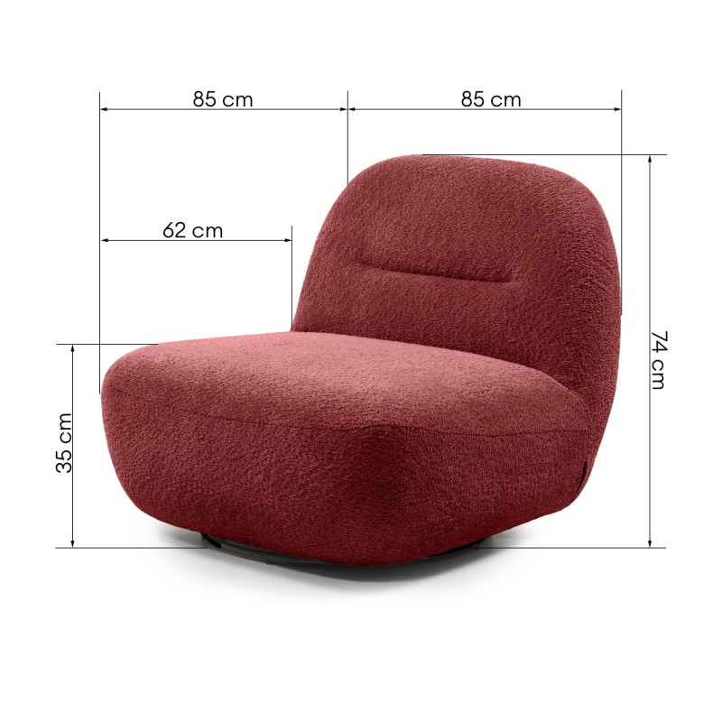 Fotel obrotowy Bonita bordowy, boucle