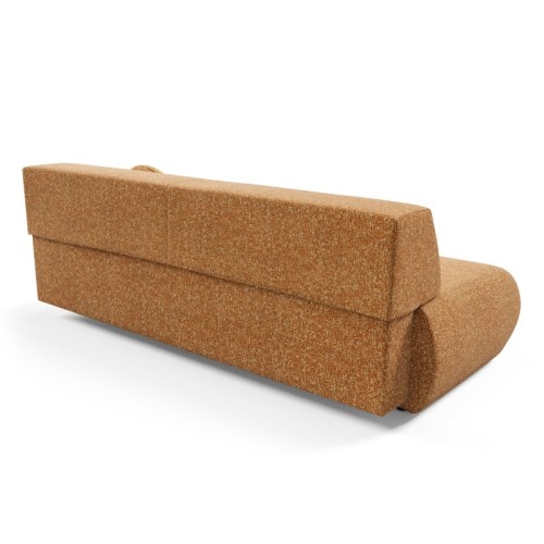 Sofa z funkcją spania i pojemnikiem Puente, miedziany melanż, obłe kształty