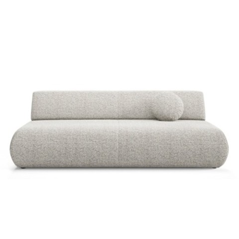 Sofa z funkcją spania i pojemnikiem Puente szarobeżowa, obła